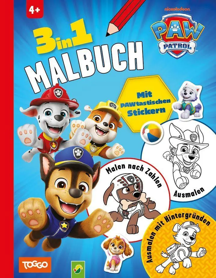 Cover: 9783849952716 | PAW Patrol 3-in-1 Malbuch I Ab 4 Jahren | Mit pawtastischen Stickern