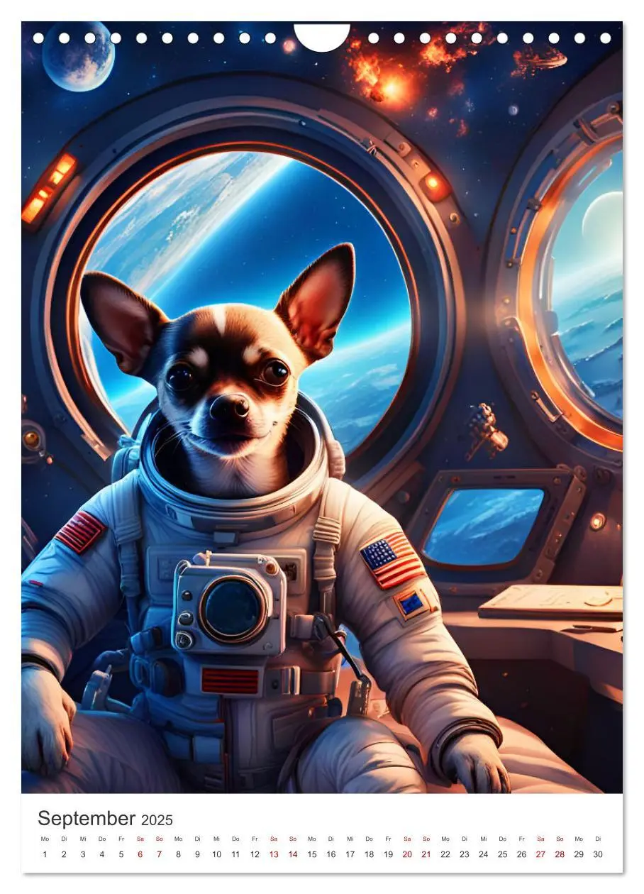 Bild: 9783383792816 | Chihuahua Abenteuer im Weltraum (Wandkalender 2025 DIN A4 hoch),...