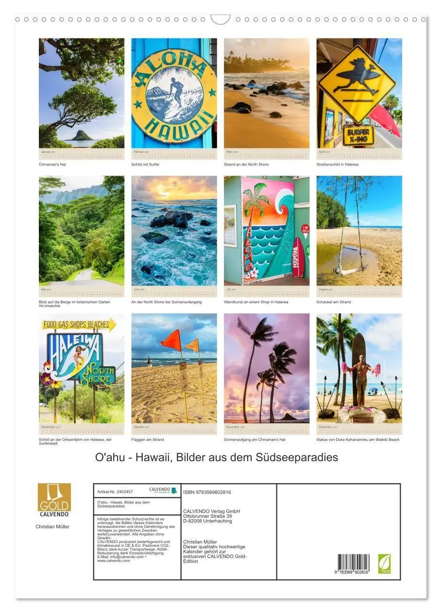 Bild: 9783569602816 | O'ahu - Hawaii, Bilder aus dem Südseeparadies (Wandkalender 2027...