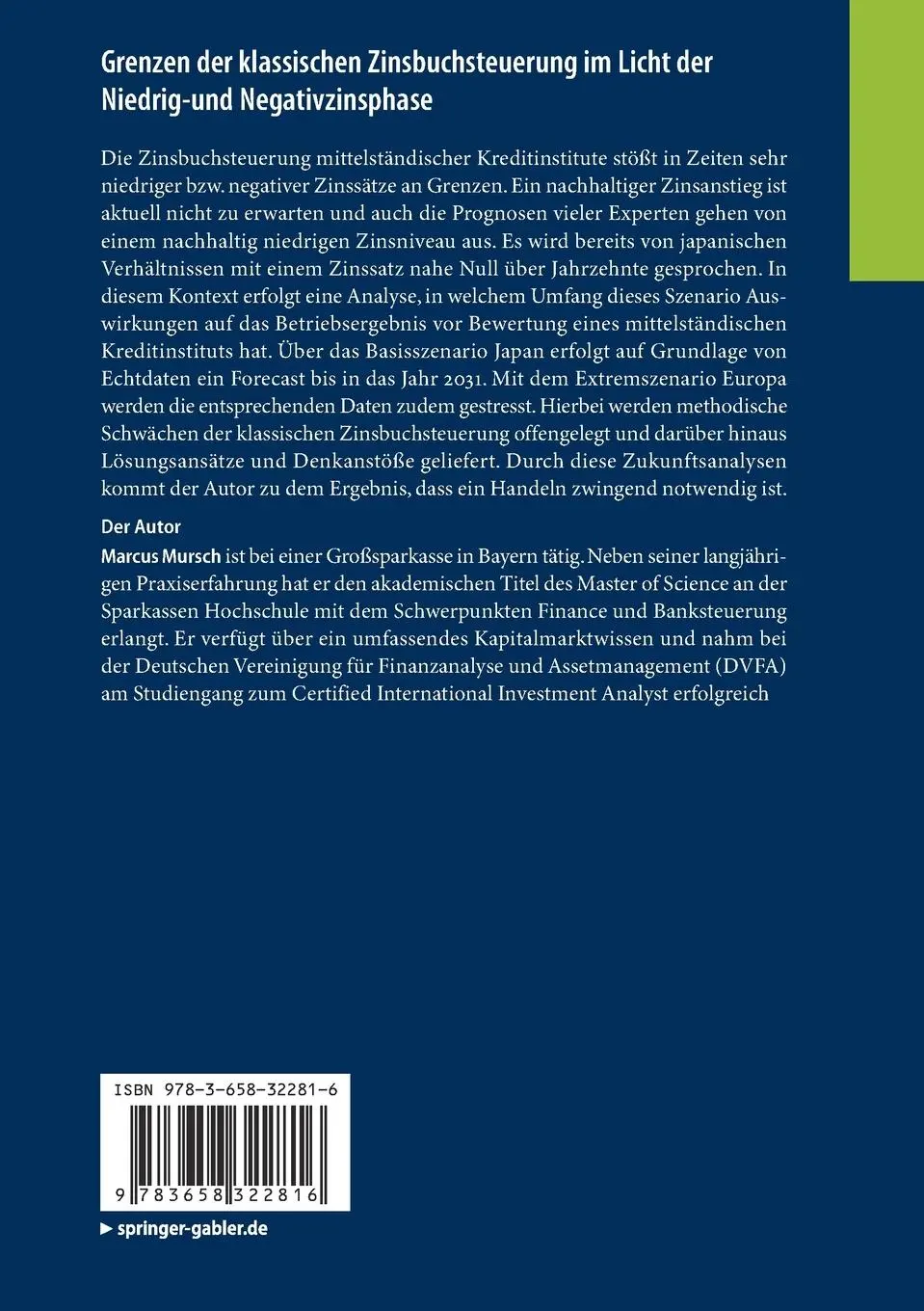 Rückseite: 9783658322816 | Grenzen der klassischen Zinsbuchsteuerung im Licht der Niedrig-und...