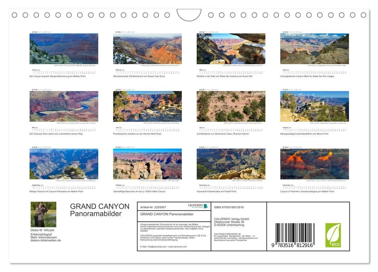 Bild: 9783516812916 | GRAND CANYON Panoramabilder (Wandkalender 2027 DIN A4 quer),...