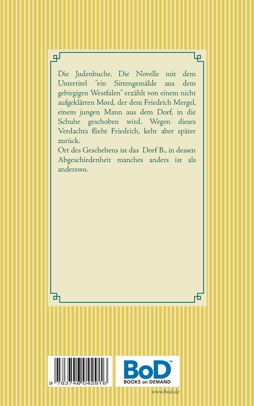 Rückseite: 9783746042916 | Die Judenbuche | Annette von Droste-Hülshoff | Taschenbuch | 52 S.