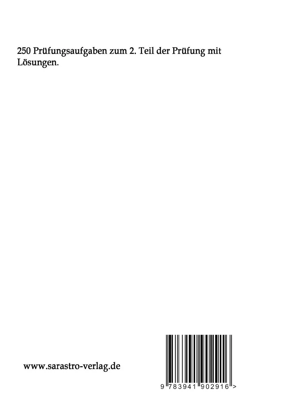 Rückseite: 9783941902916 | 250 Prüfungsfragen zum Technischen Fachwirt | Ohne Autor | Taschenbuch