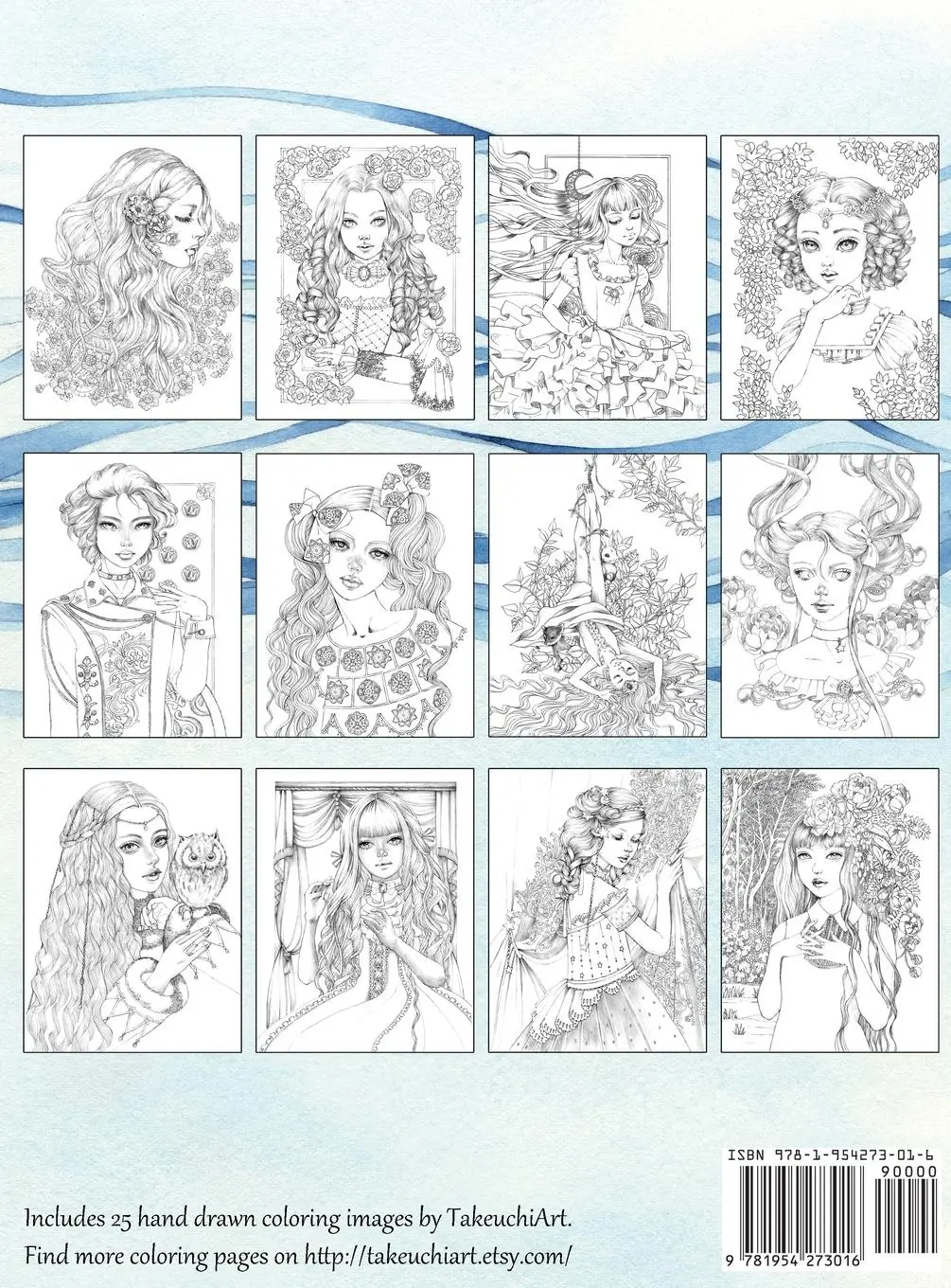Rückseite: 9781954273016 | I Daydream - Grayscale Coloring Book | Takeuchiart | Buch | Englisch