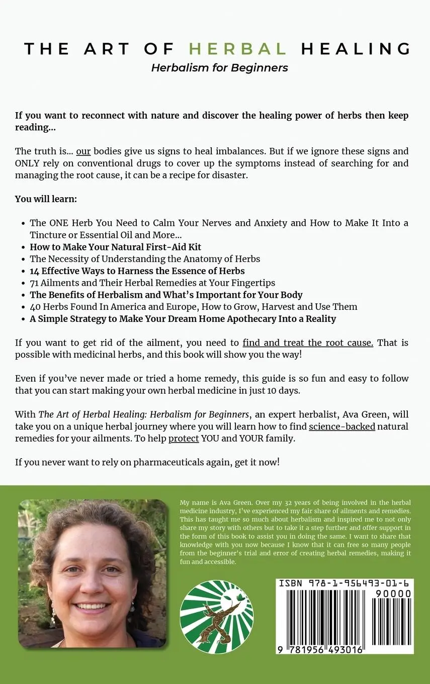 Rückseite: 9781956493016 | The Art of Herbal Healing | Herbalism for Beginners | Ava Green | Buch
