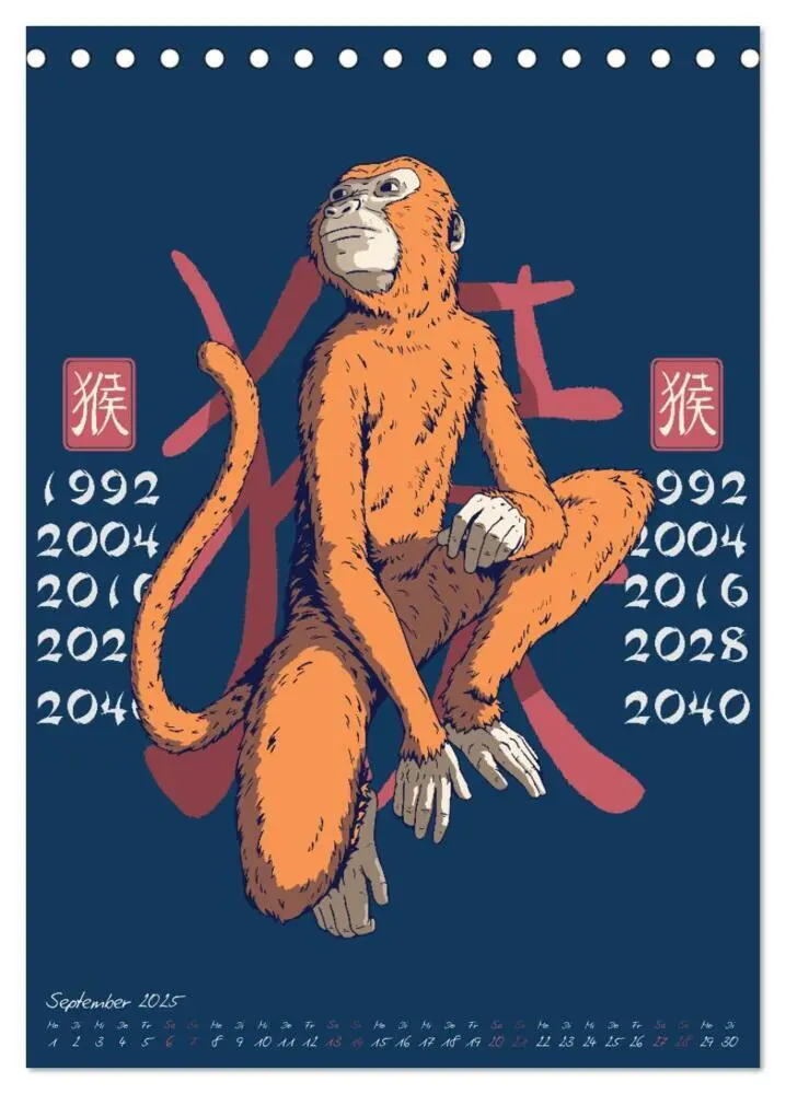 Bild: 9783435903016 | Chinesische Tierkreiszeichen (Tischkalender 2025 DIN A5 hoch),...