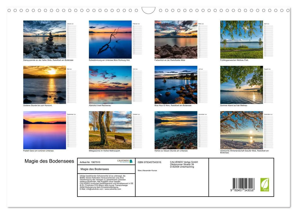 Bild: 9783457543016 | Magie des Bodensees (Wandkalender 2026 DIN A3 quer), CALVENDO...