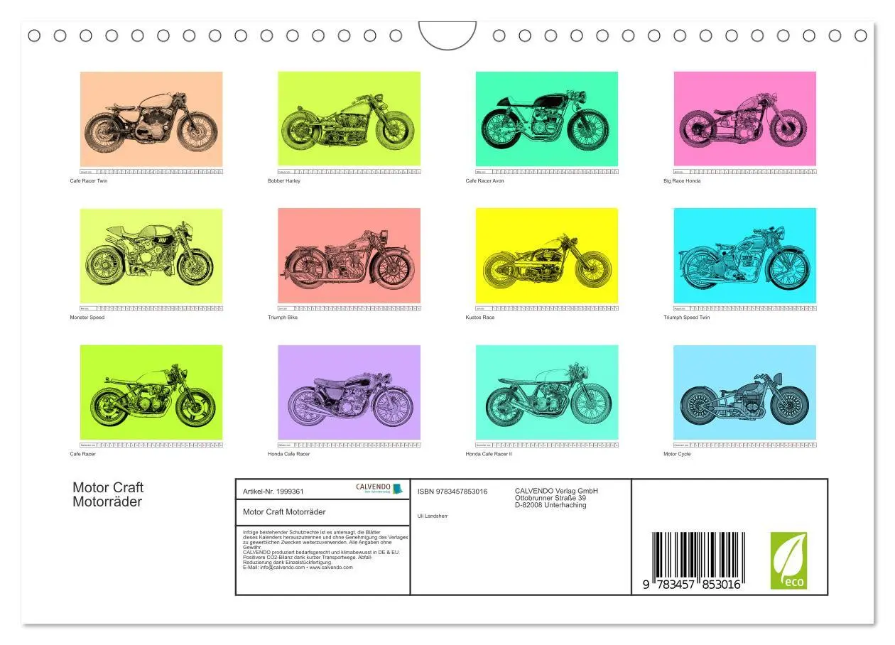 Bild: 9783457853016 | Motor Craft Motorräder (Wandkalender 2026 DIN A4 quer), CALVENDO...