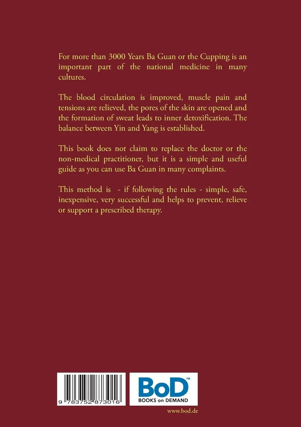 Rückseite: 9783752873016 | Ba Guan | The use of Cupping in the traditional Chinese medicine (TCM)