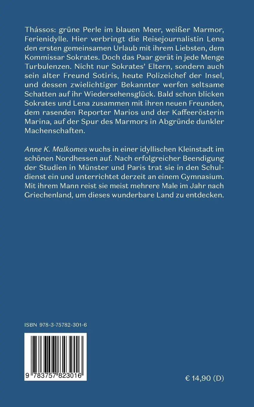 Rückseite: 9783757823016 | Auf der Spur des Marmors | Ein Thássos-Reise-Krimi | Anne K. Malkomes
