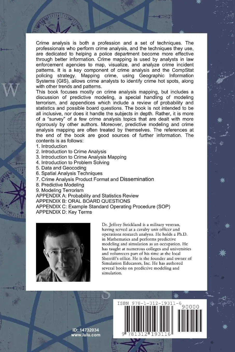 Rückseite: 9781312193116 | Introduction to Crime Analysis and Mapping | Jeffrey Strickland | Buch