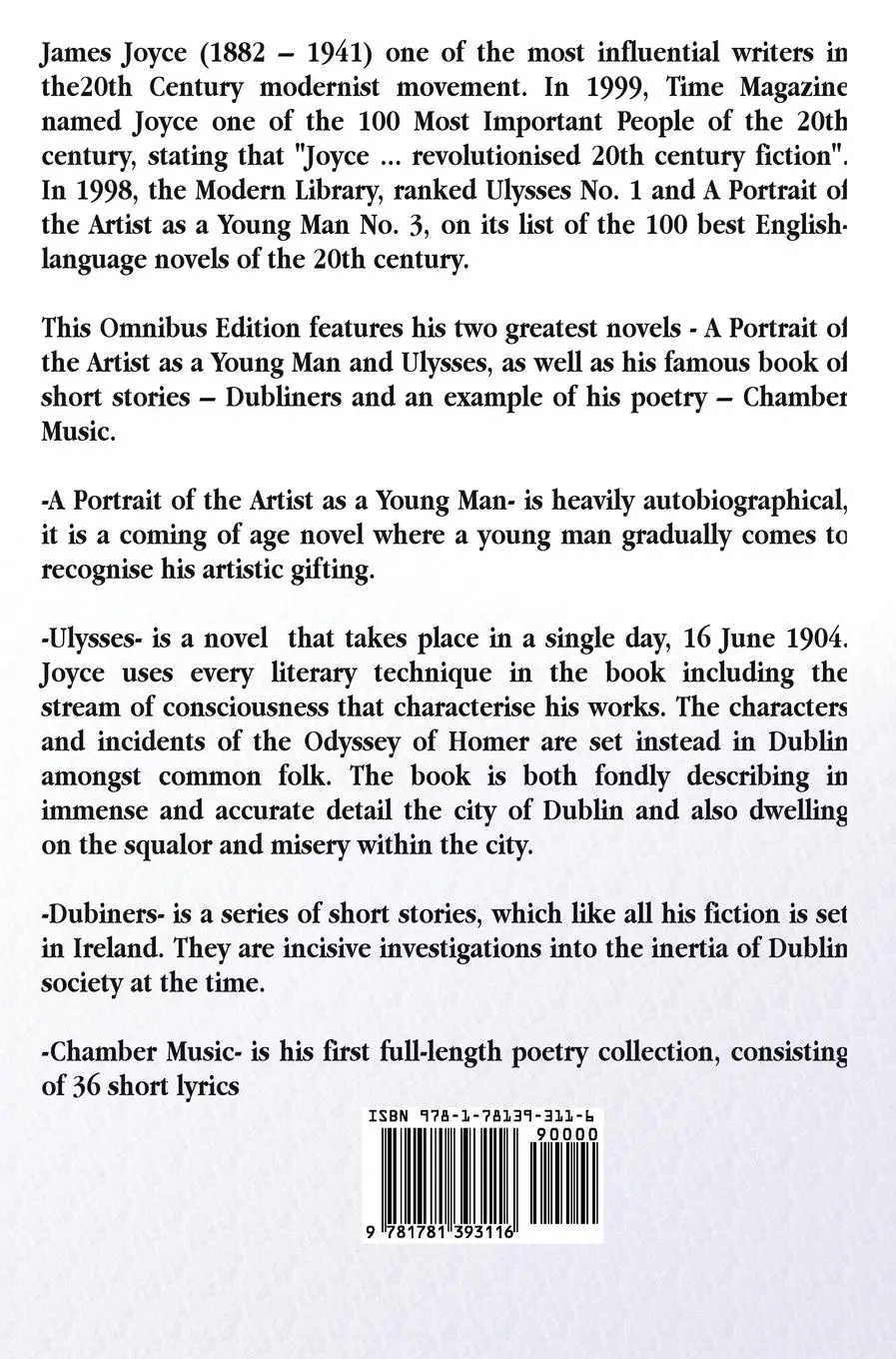 Rückseite: 9781781393116 | James Joyce Omnibus (Complete and Unabridged) | James Joyce | Buch