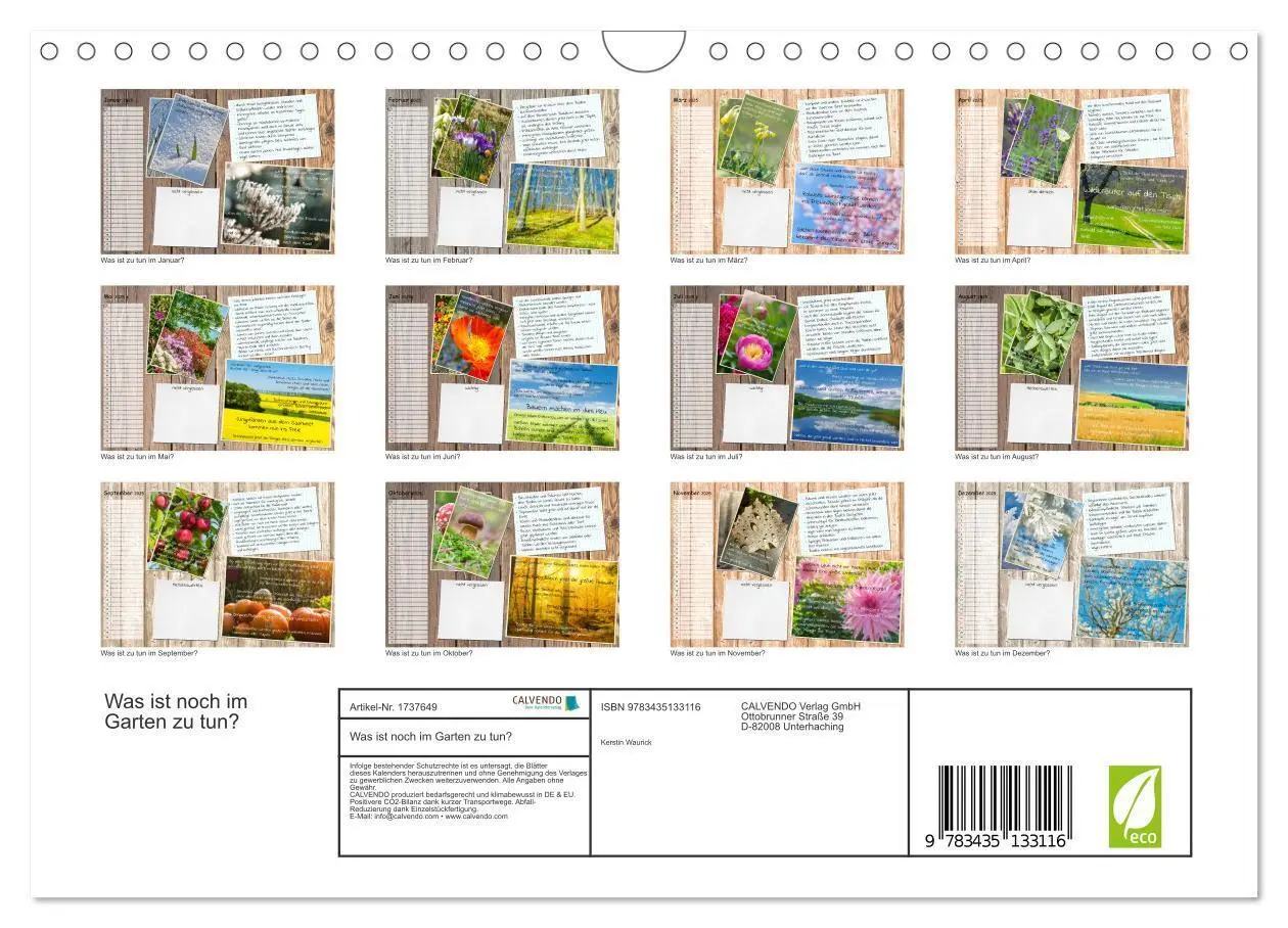 Bild: 9783435133116 | Was ist noch im Garten zu tun? (Wandkalender 2025 DIN A4 quer),...