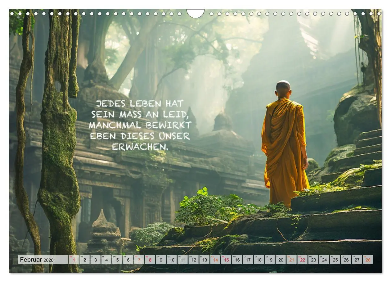 Bild: 9783457463116 | Buddhistische Sprüche (Wandkalender 2026 DIN A3 quer), CALVENDO...