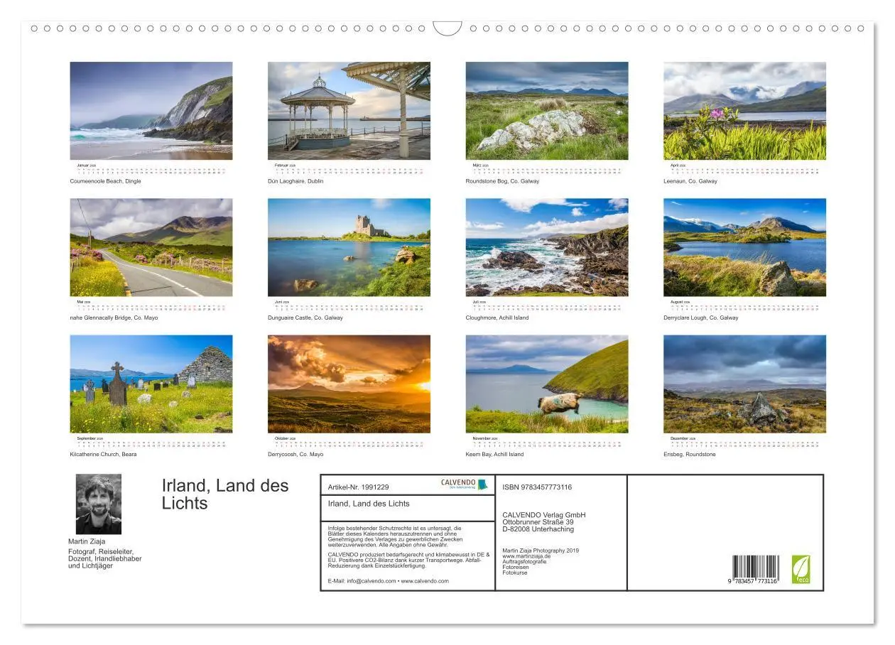 Bild: 9783457773116 | Irland, Land des Lichts (Wandkalender 2026 DIN A2 quer), CALVENDO...