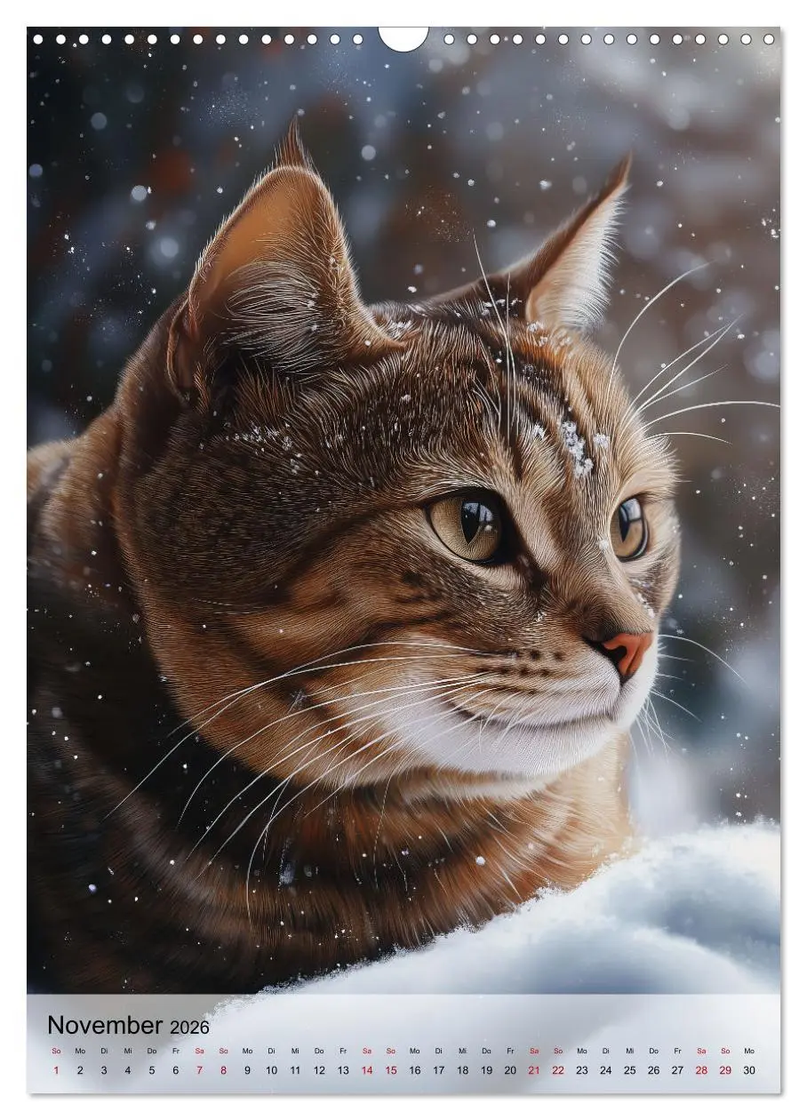 Bild: 9783516243116 | Katzen (Wandkalender 2026 DIN A3 hoch), CALVENDO Monatskalender | 2026