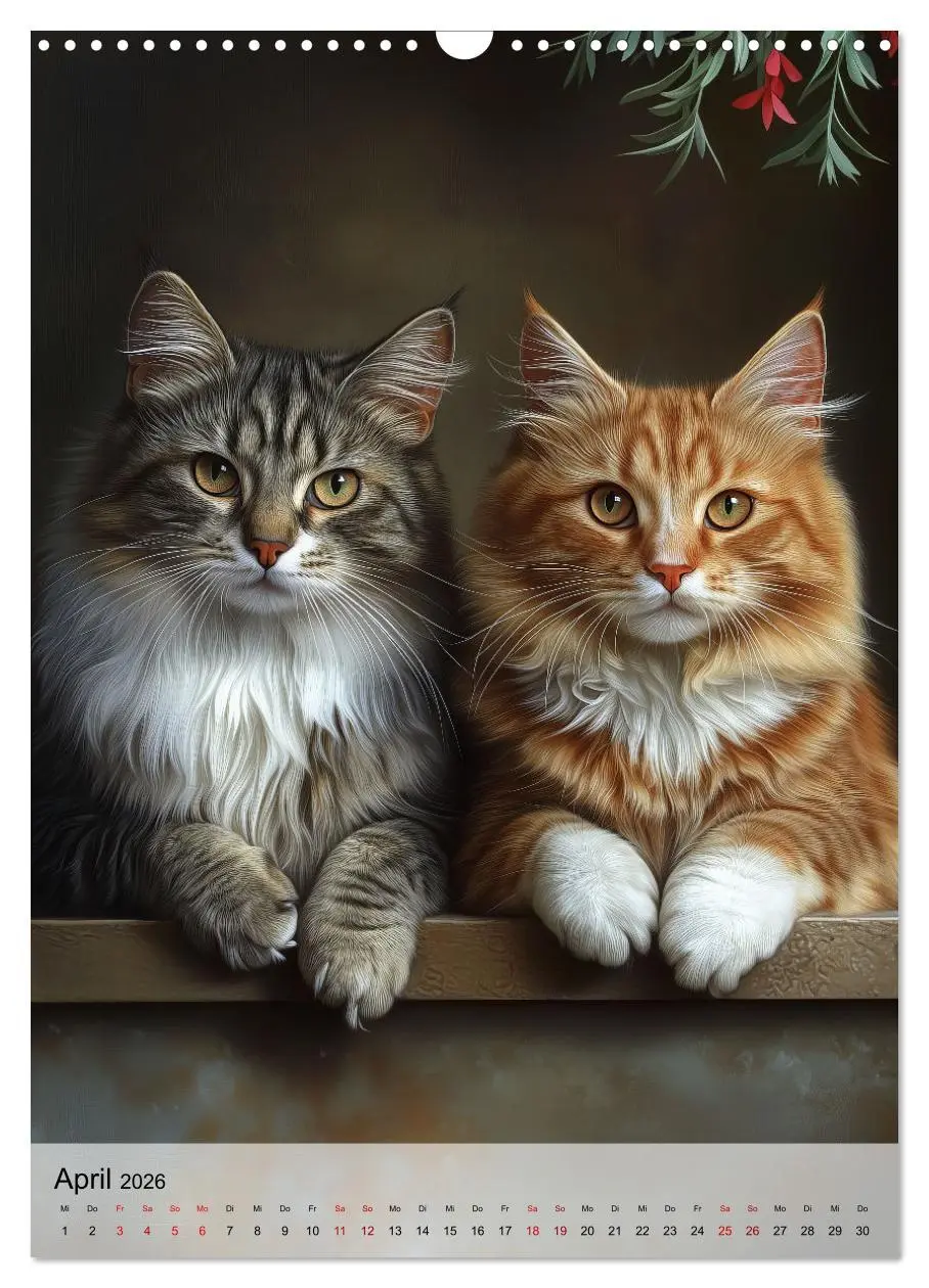 Bild: 9783516243116 | Katzen (Wandkalender 2026 DIN A3 hoch), CALVENDO Monatskalender | 2026