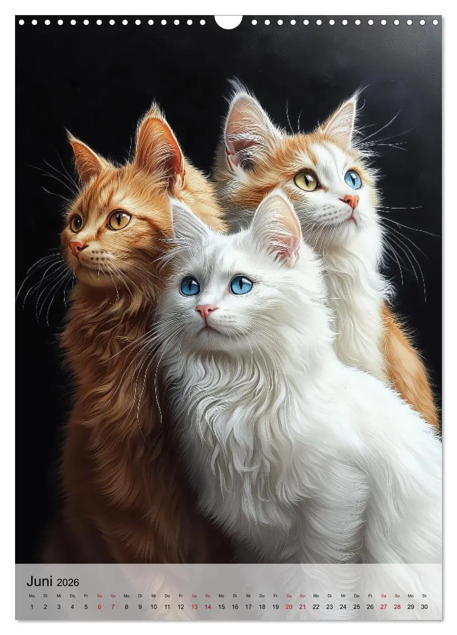 Bild: 9783516243116 | Katzen (Wandkalender 2026 DIN A3 hoch), CALVENDO Monatskalender | 2026