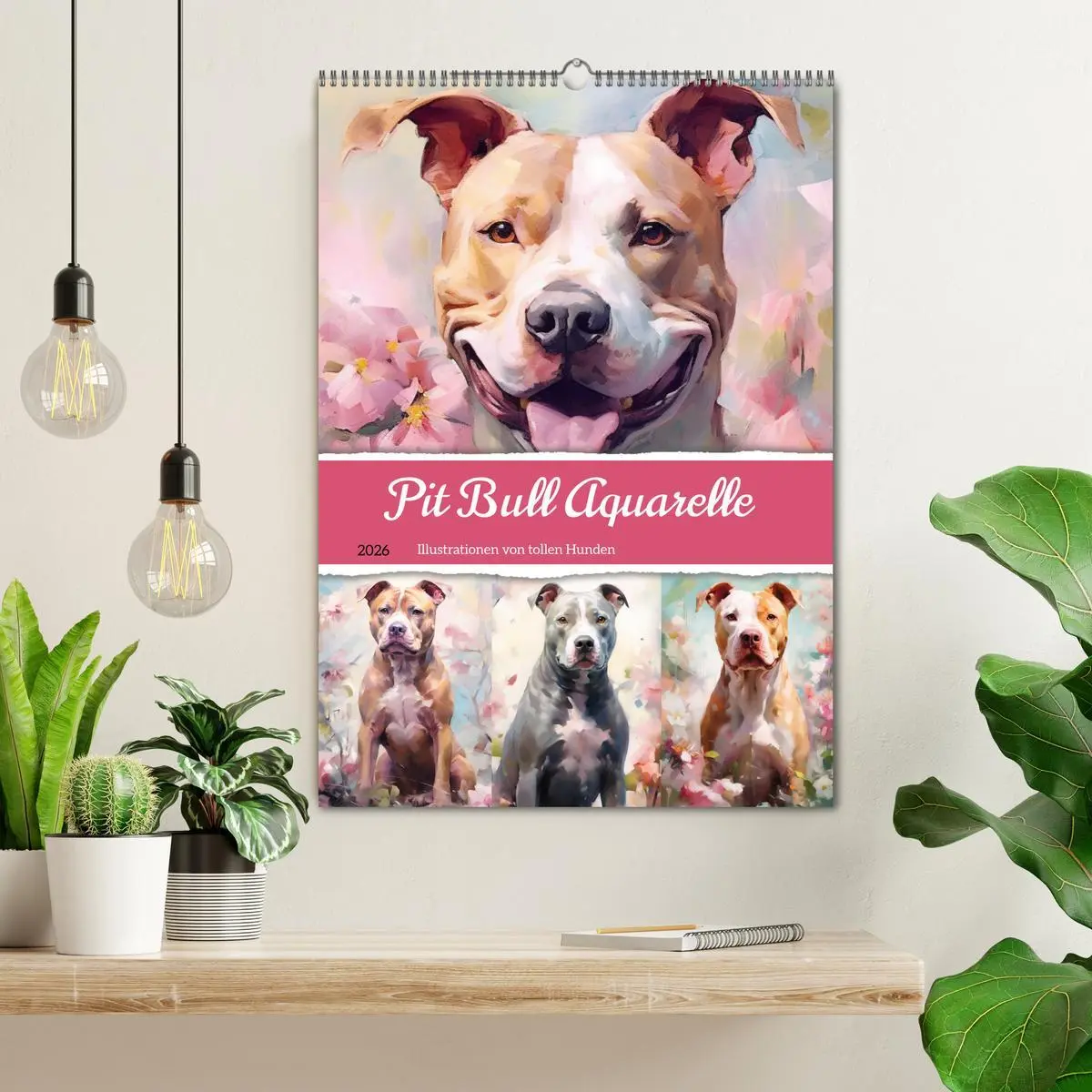 Bild: 9783516313116 | Pit Bull Aquarelle. Illustrationen von tollen Hunden (Wandkalender...