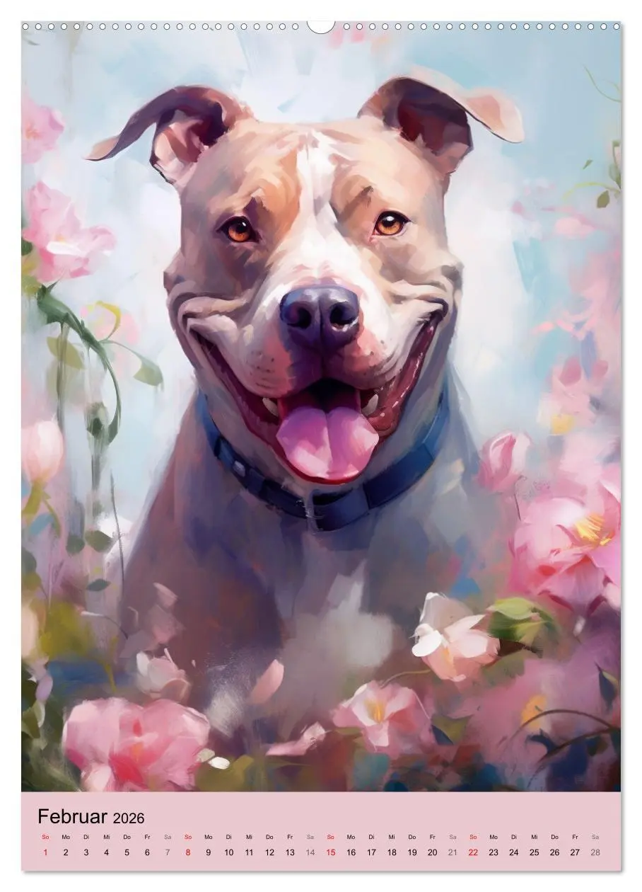 Bild: 9783516313116 | Pit Bull Aquarelle. Illustrationen von tollen Hunden (Wandkalender...