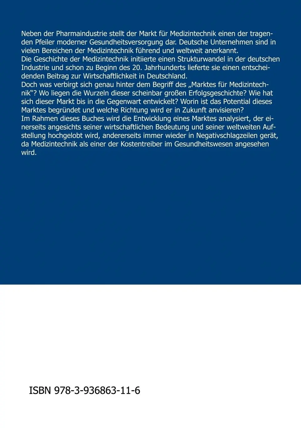 Rückseite: 9783936863116 | Der Markt für Medizintechnik | Stephanie Schmitt-Rüth (u. a.) | Buch