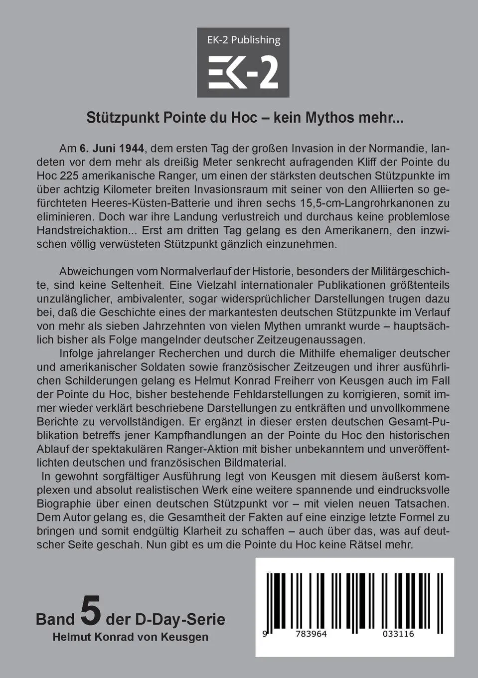 Rückseite: 9783964033116 | Pointe du Hoc - Rätsel um einen deutschen Stützpunkt | Keusgen | Buch