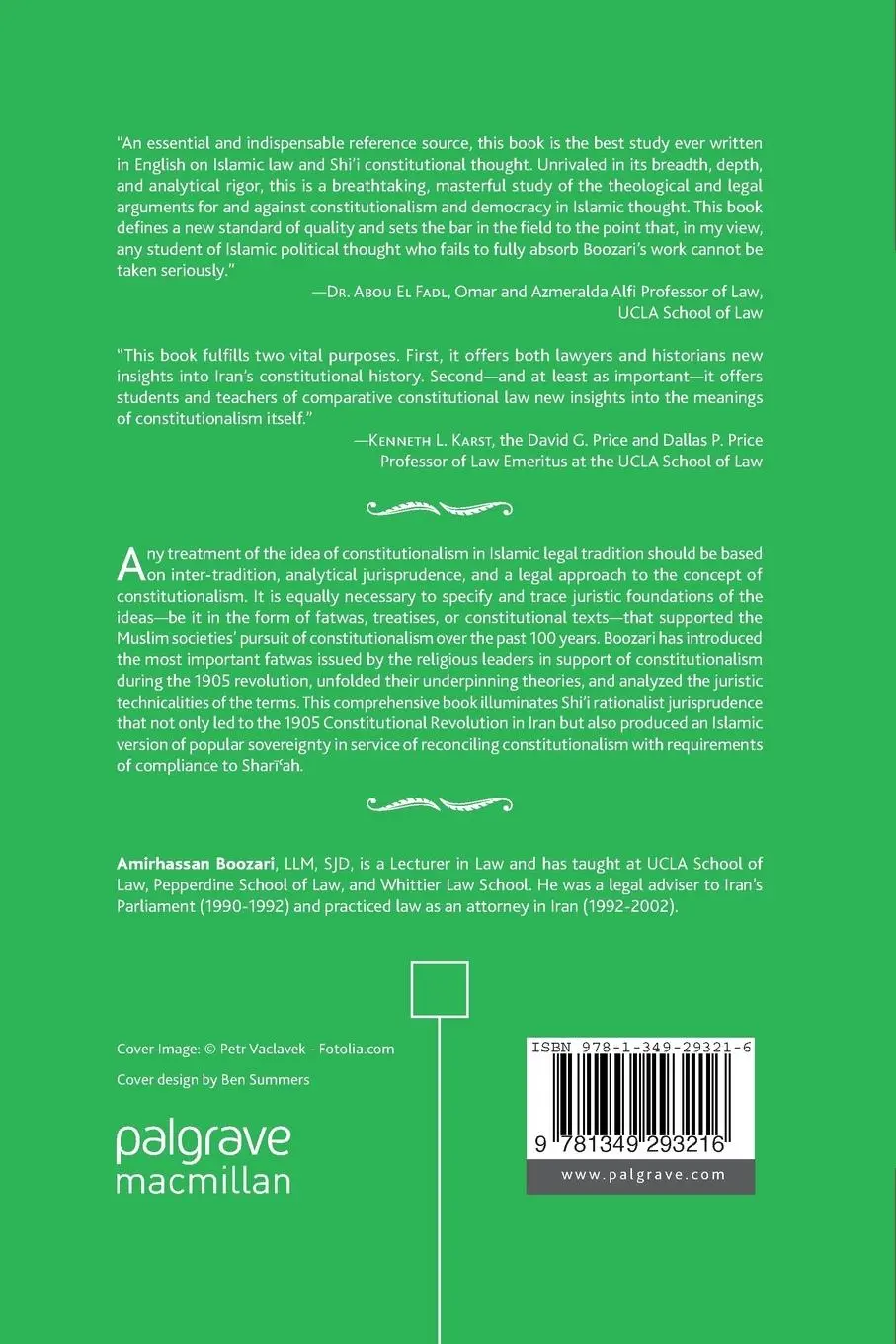 Rückseite: 9781349293216 | Shi'i Jurisprudence and Constitution | Revolution in Iran | A. Boozari