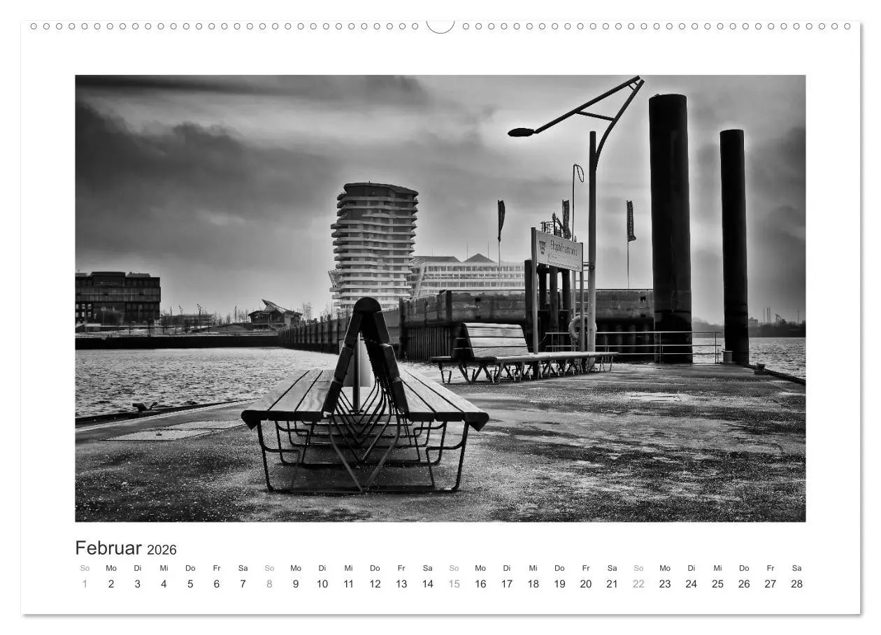 Bild: 9783516093216 | Hamburg in schwarz-weiss (Wandkalender 2026 DIN A2 quer), CALVENDO...