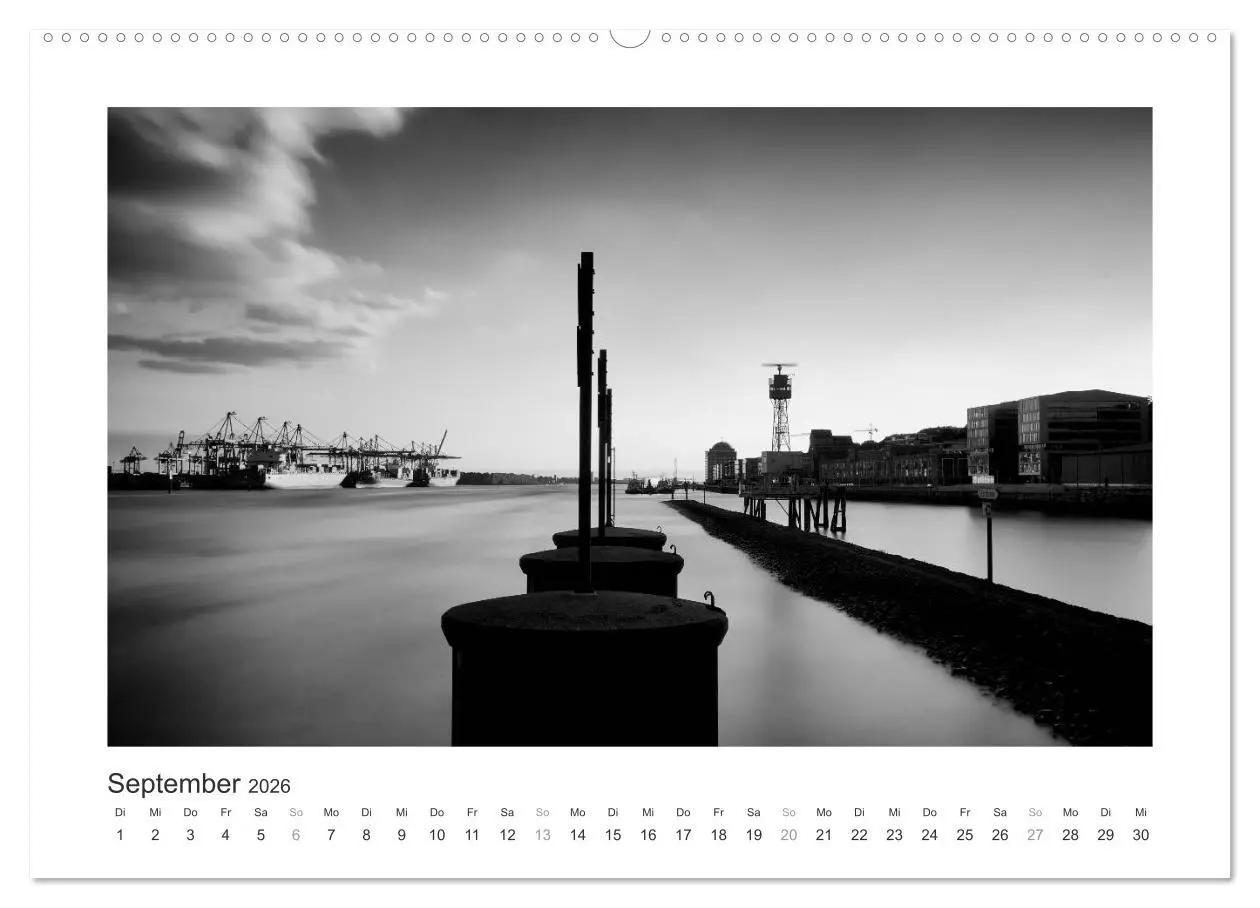 Bild: 9783516093216 | Hamburg in schwarz-weiss (Wandkalender 2026 DIN A2 quer), CALVENDO...