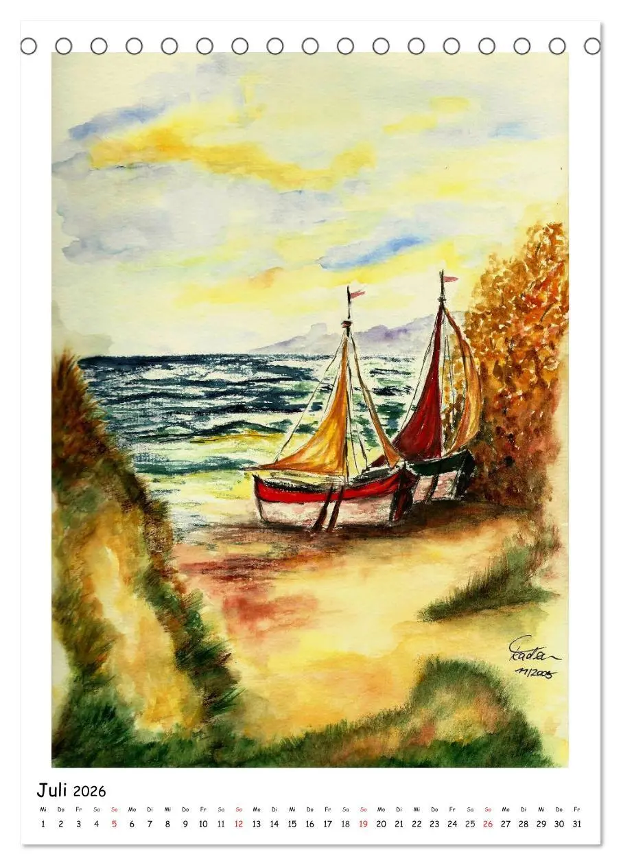 Bild: 9783516473216 | Der Aquarell-Kalender No.2 (Tischkalender 2026 DIN A5 hoch),...