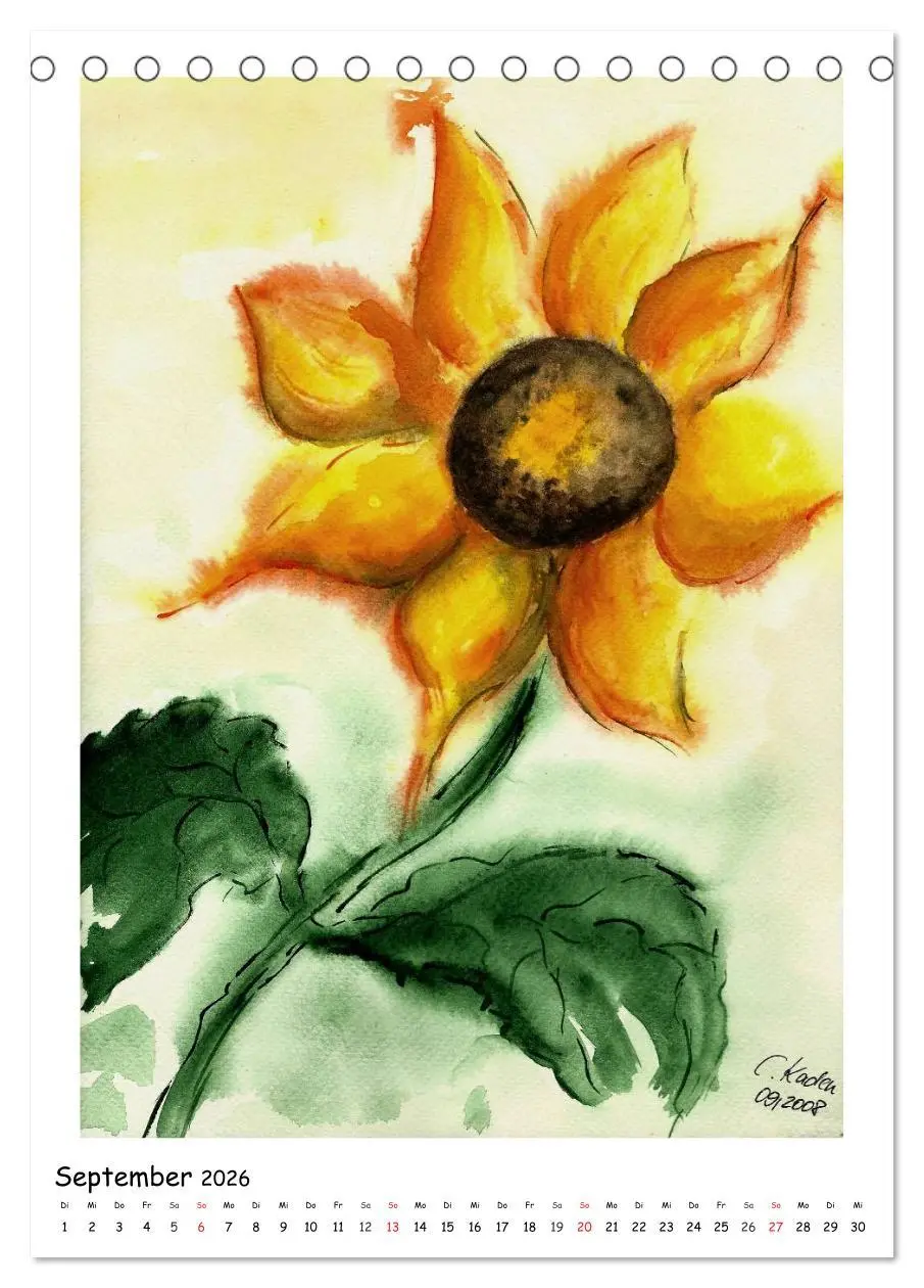 Bild: 9783516473216 | Der Aquarell-Kalender No.2 (Tischkalender 2026 DIN A5 hoch),...