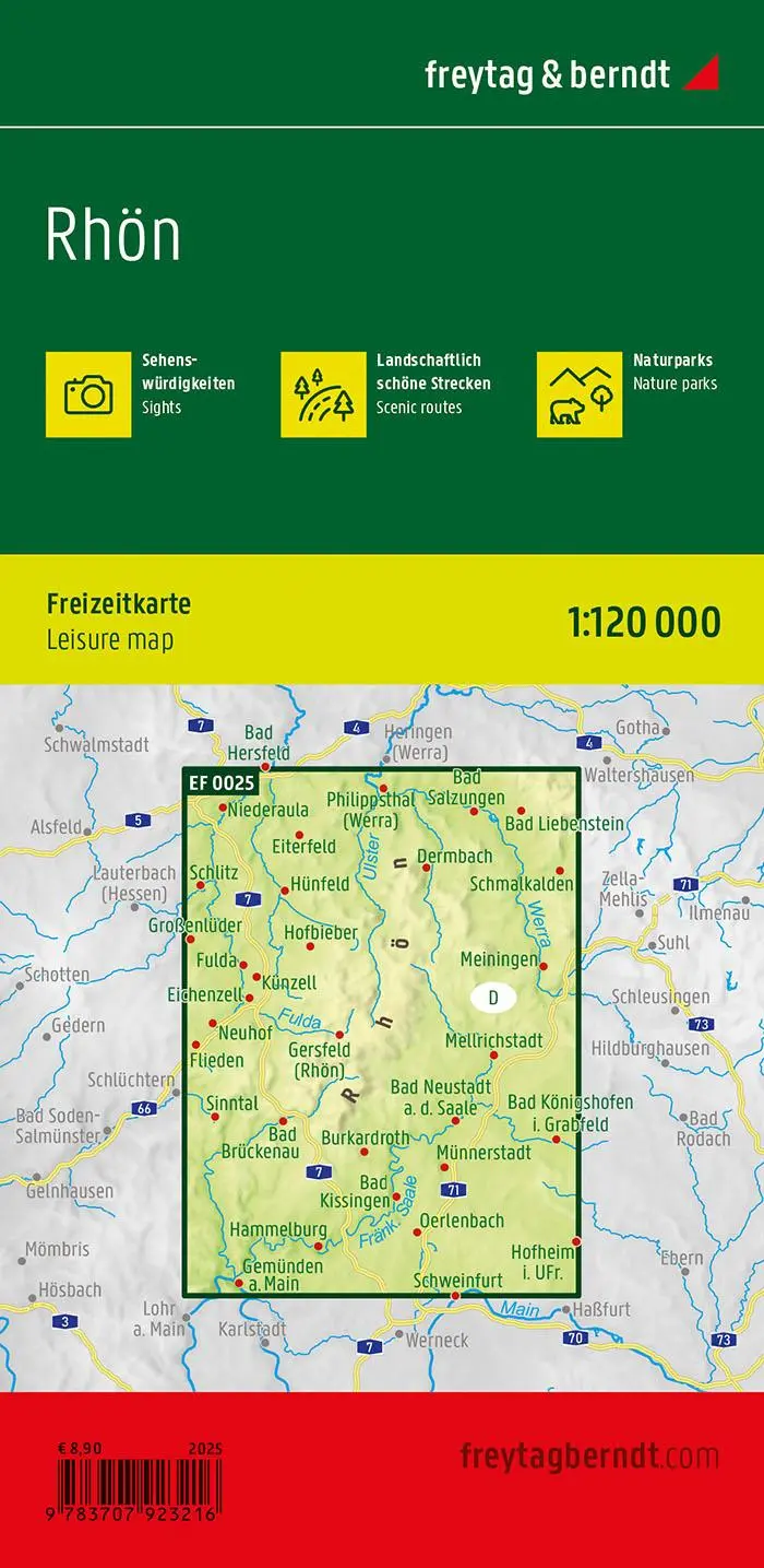 Rückseite: 9783707923216 | freytag &amp; berndt Freizeitkarte Rhön 1:120.000 | Freytag &amp; Berndt