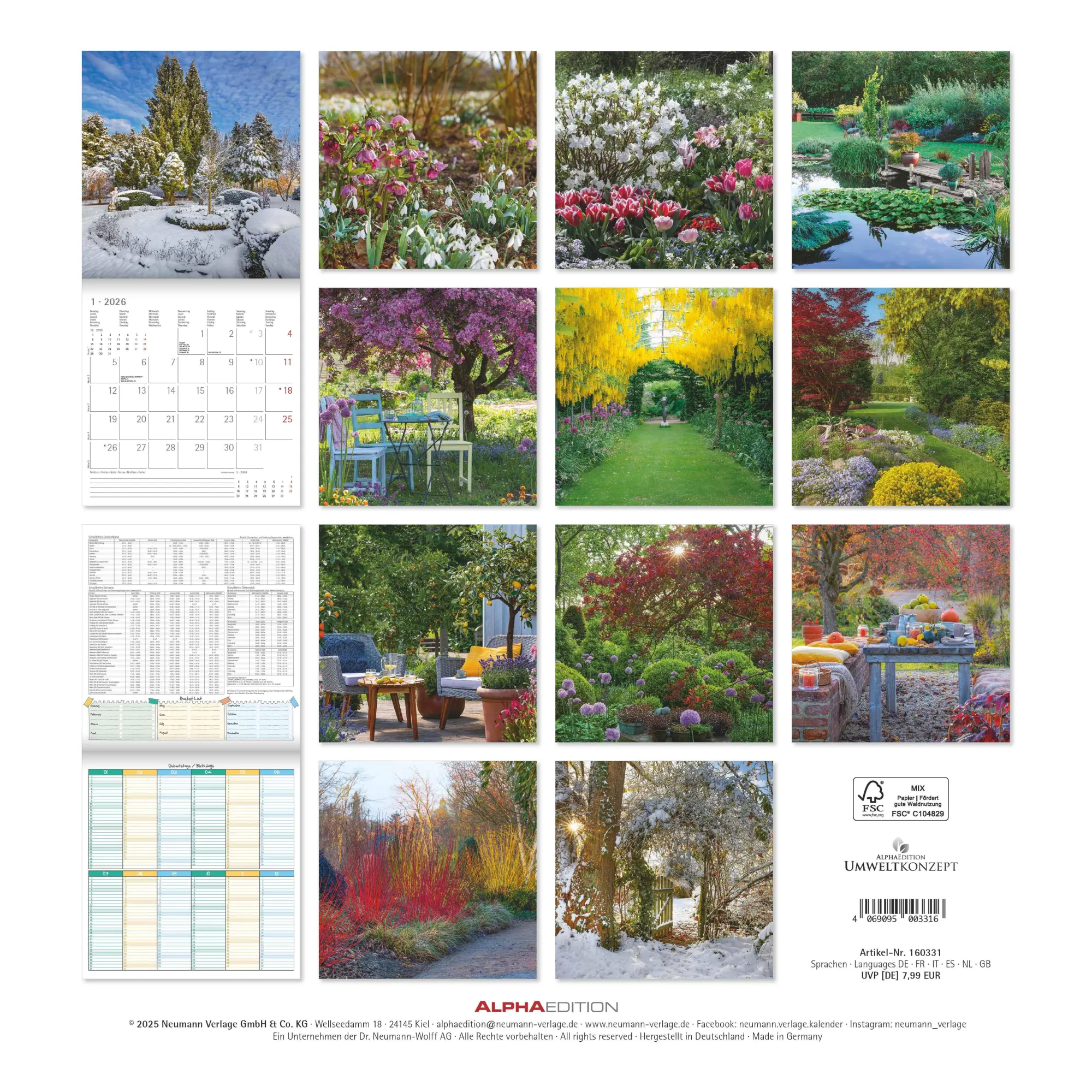 Rückseite: 4069095003316 | Gartenzauber 2026 - Broschürenkalender 30x30 cm (30x60 geöffnet) -...