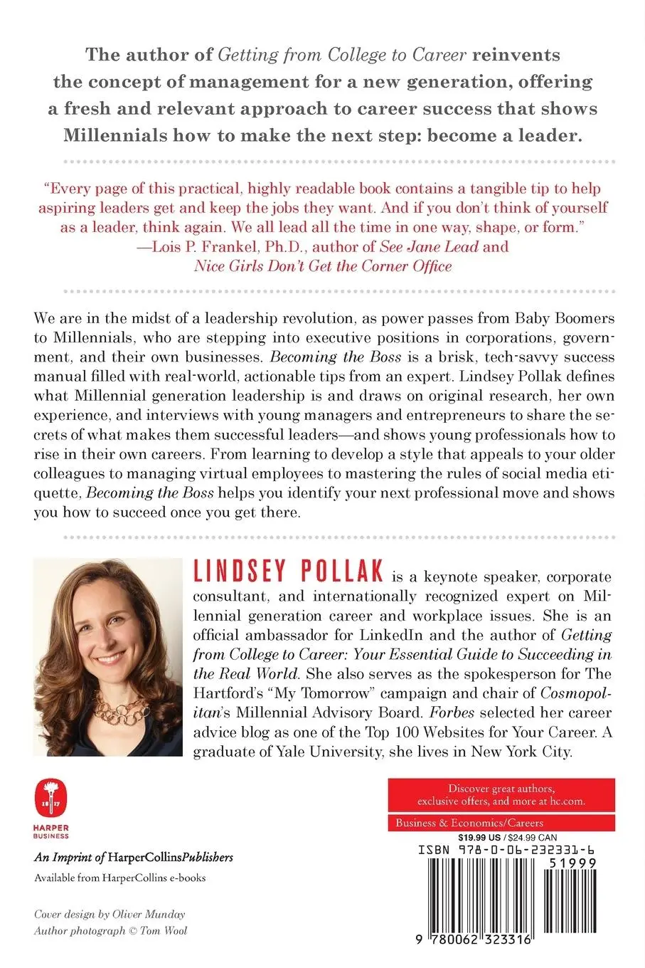 Rückseite: 9780062323316 | Becoming the Boss | Lindsey Pollak | Taschenbuch | Englisch | 2020