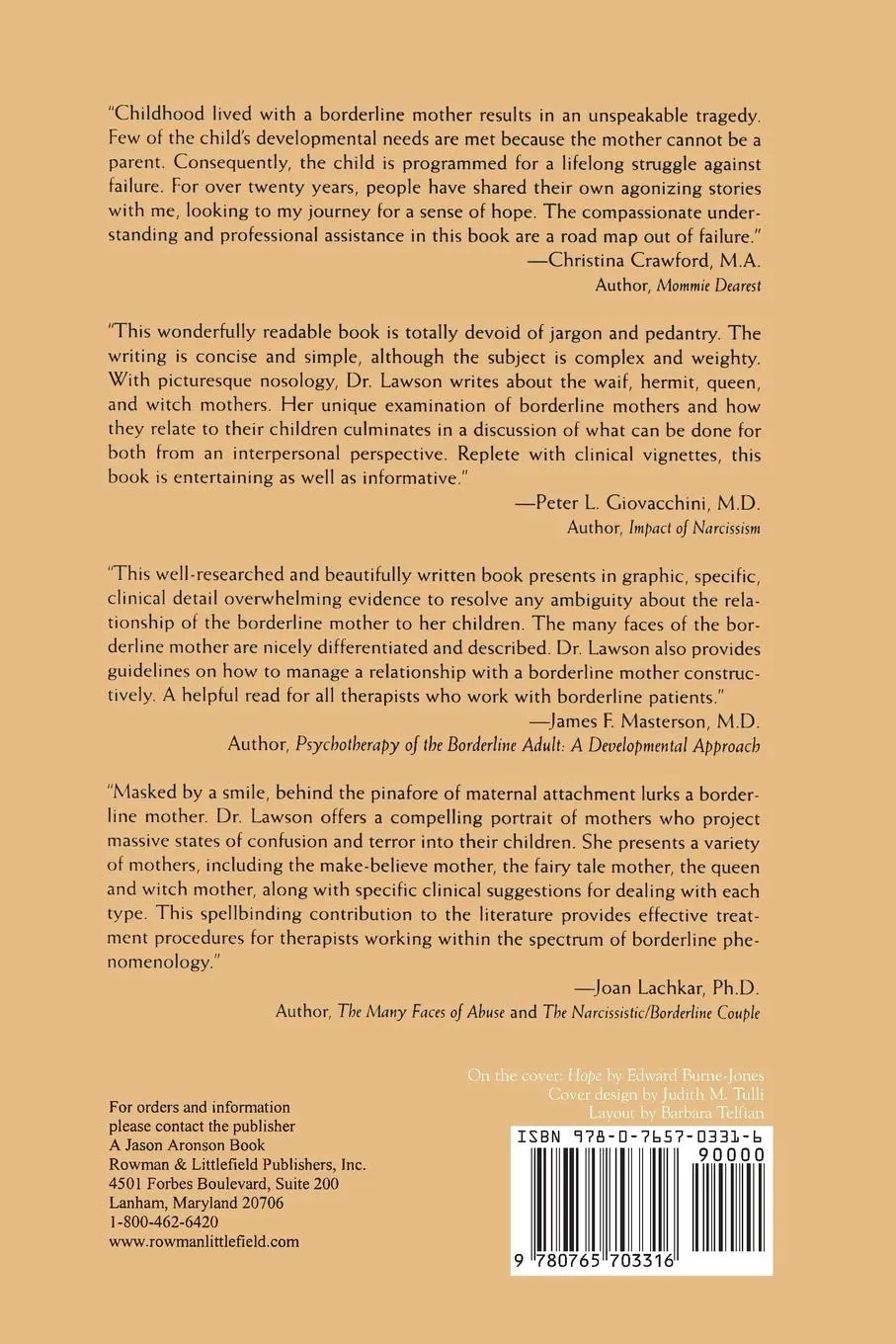 Rückseite: 9780765703316 | Understanding the Borderline Mother | Christine Ann Lawson | Buch