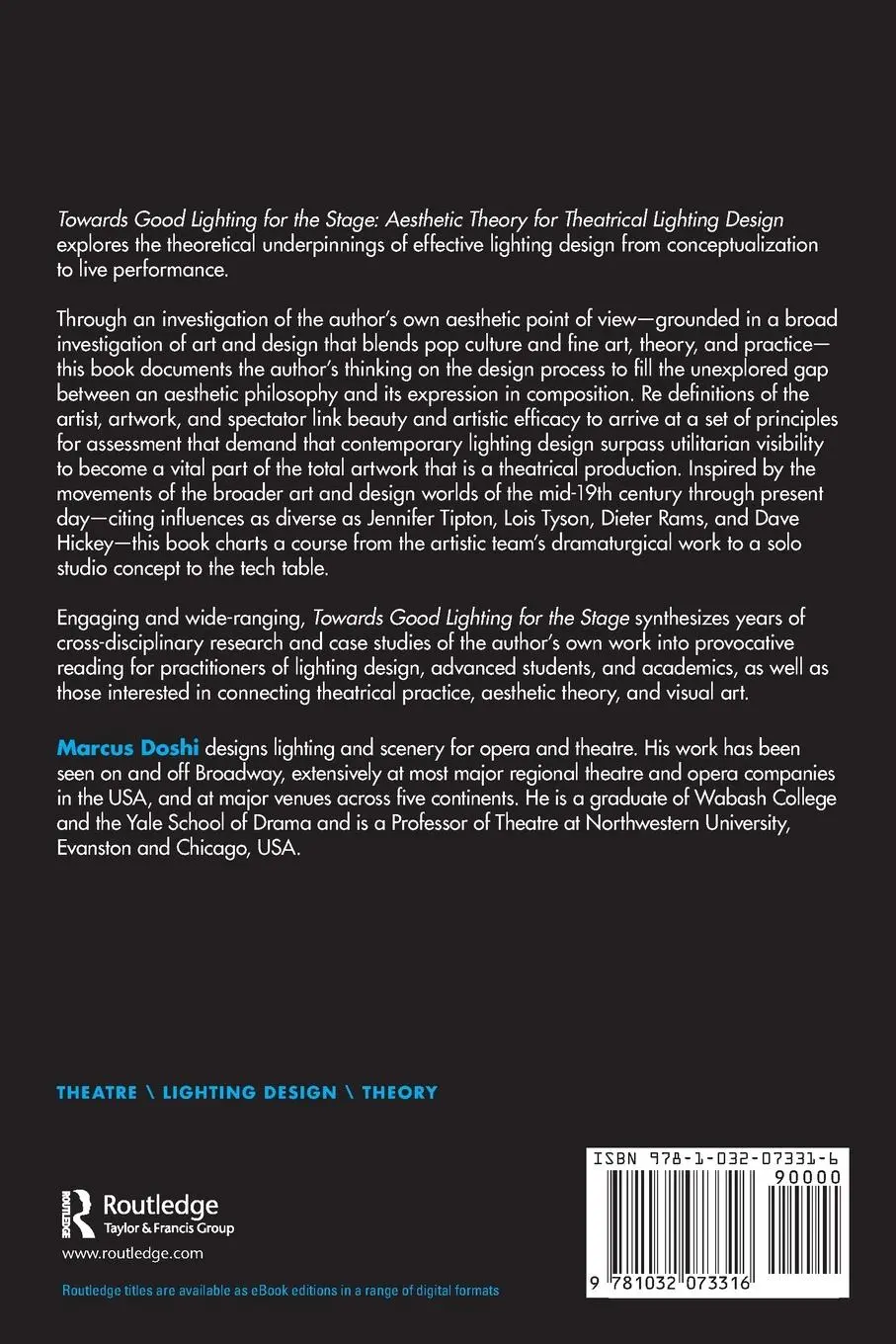 Rückseite: 9781032073316 | Towards Good Lighting for the Stage | Marcus Doshi | Taschenbuch