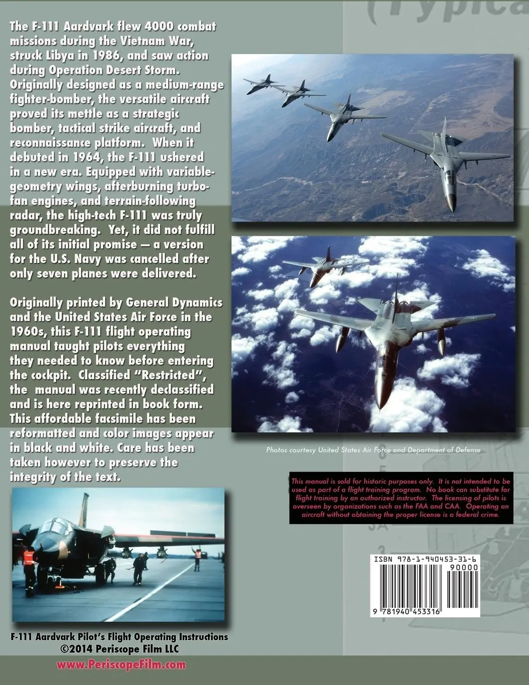 Rückseite: 9781940453316 | F-111 Aardvark Pilot's Flight Operating Manual | Force | Taschenbuch