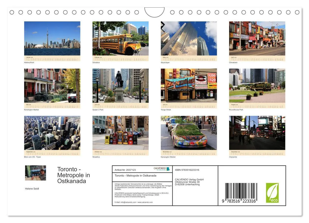 Bild: 9783516223316 | Toronto - Metropole in Ostkanada (Wandkalender 2026 DIN A4 quer),...