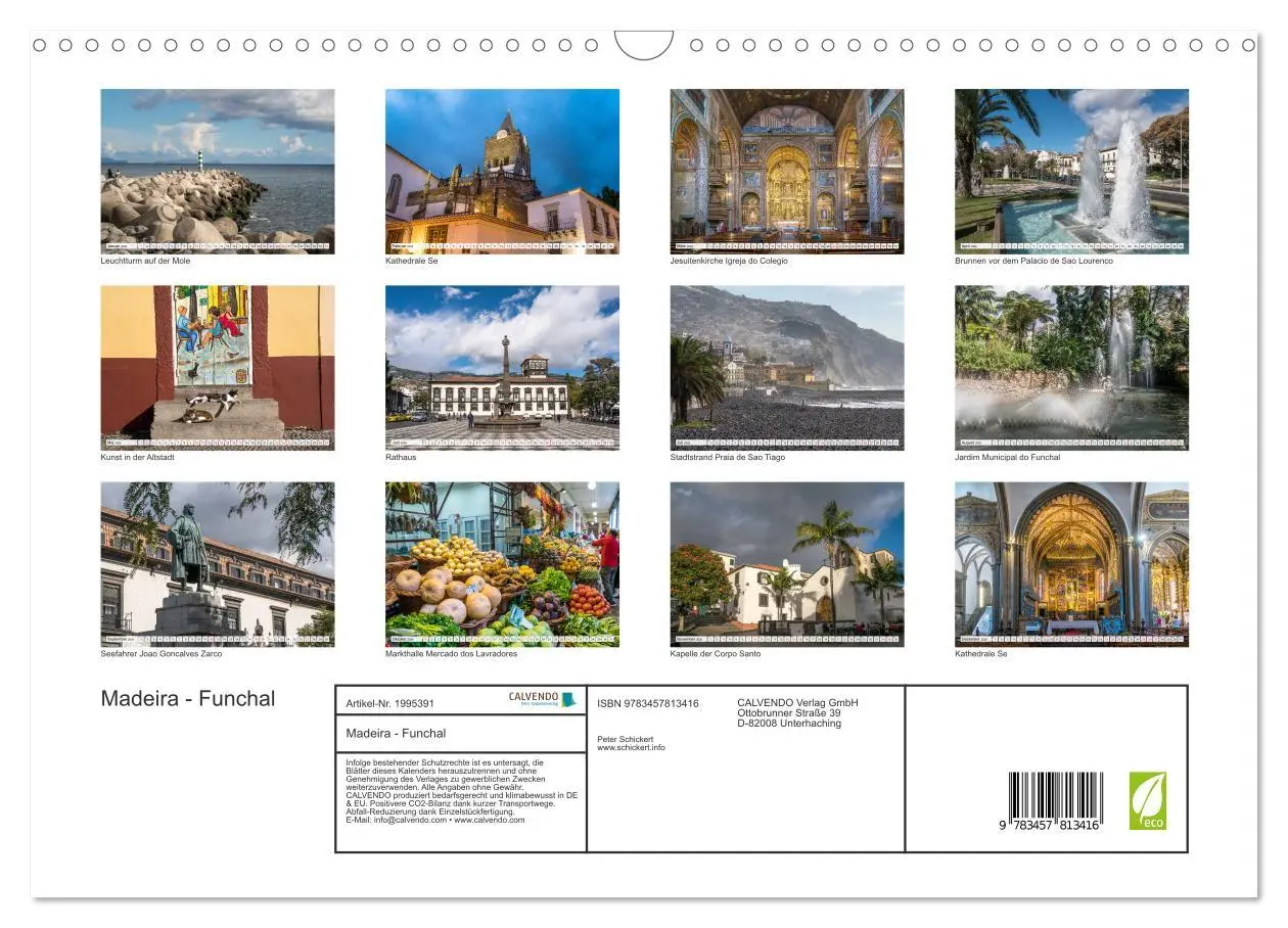 Bild: 9783457813416 | Madeira - Funchal (Wandkalender 2026 DIN A3 quer), CALVENDO...