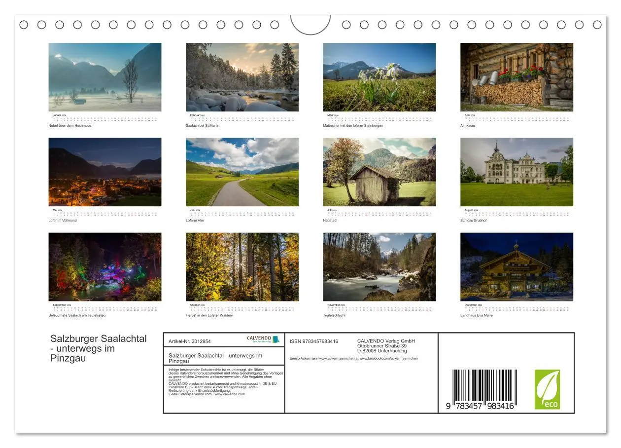 Bild: 9783457983416 | Salzburger Saalachtal - unterwegs im Pinzgau (Wandkalender 2026 DIN...