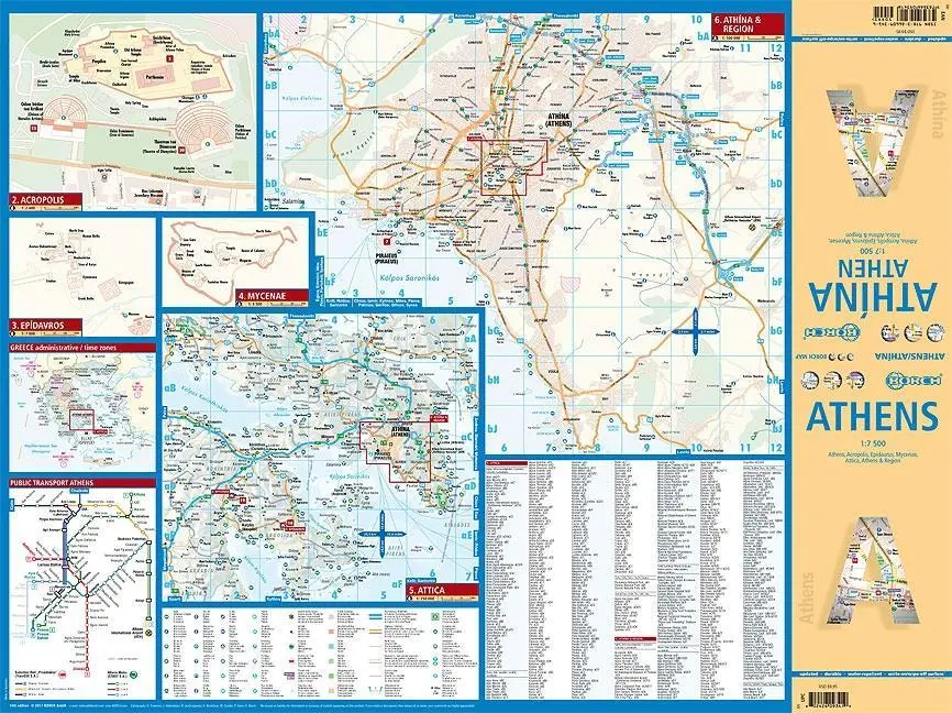 Bild: 9783866093416 | Athens ( Athína / Athens ) 1 : 7500 | (Land-)Karte | Borch Maps | 2 S.
