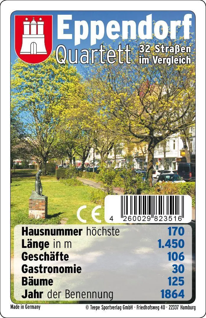 Cover: 4260029823516 | Hamburg Eppendorf Quartett | 30 Minuten, 2-6 Spieler | Spiel | EPPQUA