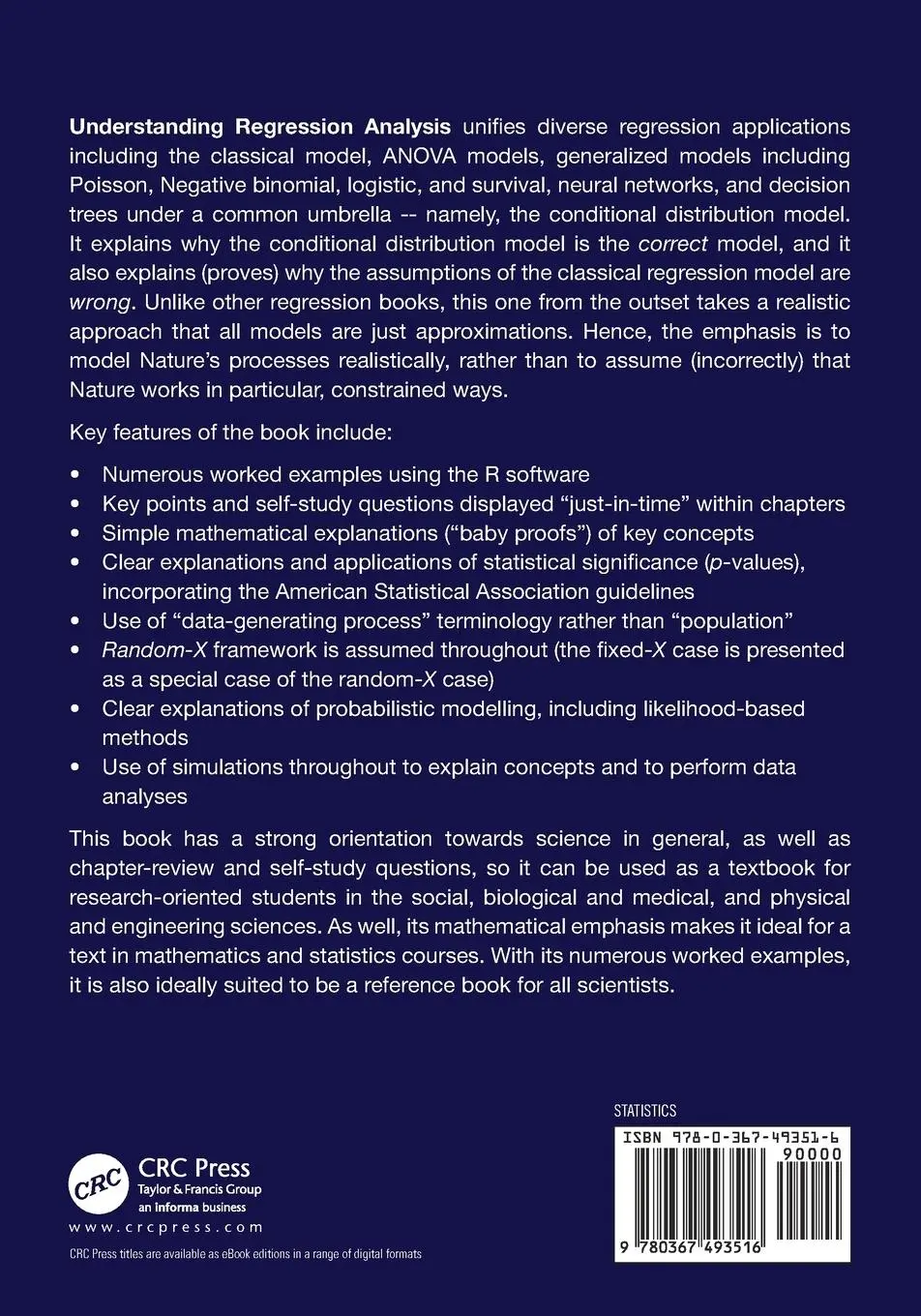 Rückseite: 9780367493516 | Understanding Regression Analysis | Peter H. Westfall (u. a.) | Buch