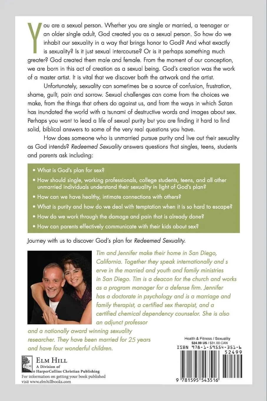 Rückseite: 9781595543516 | Redeemed Sexuality | Tim And Jennifer Konzen | Taschenbuch | Englisch