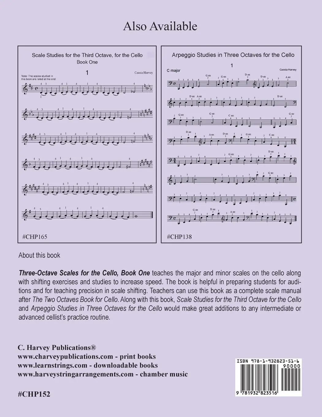 Rückseite: 9781932823516 | Three-Octave Scales for the Cello, Book One | Cassia Harvey | Buch
