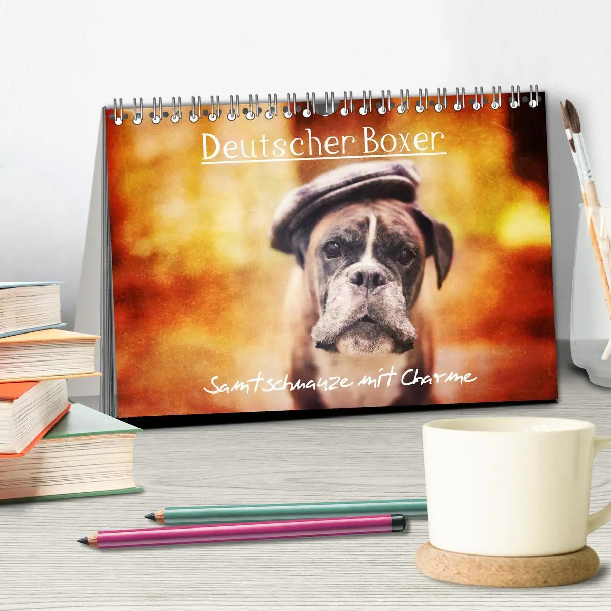 Bild: 9783516063516 | Deutscher Boxer (Tischkalender 2026 DIN A5 quer), CALVENDO...