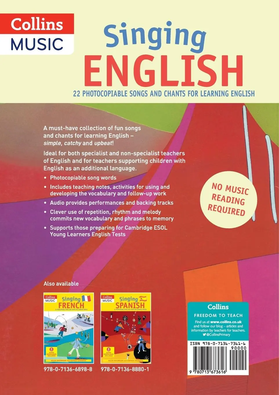 Rückseite: 9780713673616 | Singing English (Book + Audio) | Stephen Chadwick (u. a.) | Buch
