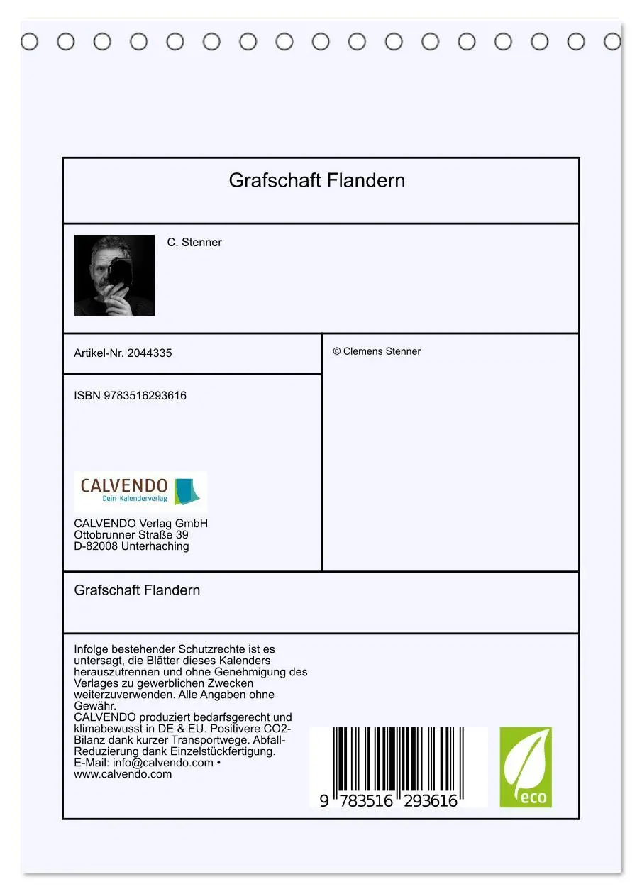 Bild: 9783516293616 | Grafschaft Flandern (Tischkalender 2026 DIN A5 hoch), CALVENDO...