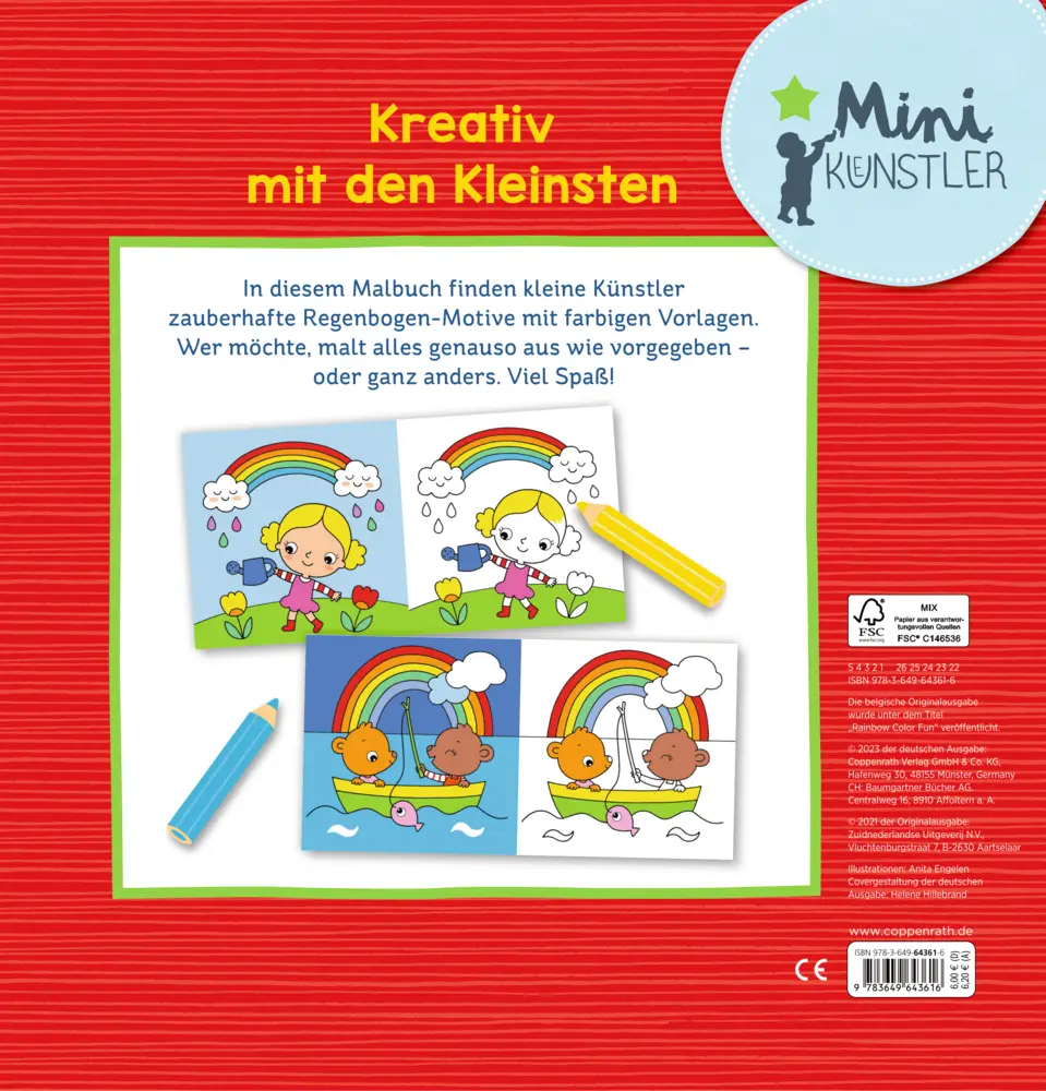 Bild: 9783649643616 | Mein kunterbuntes Regenbogen-Malbuch | Mit farbigen Vorlagen | Engelen