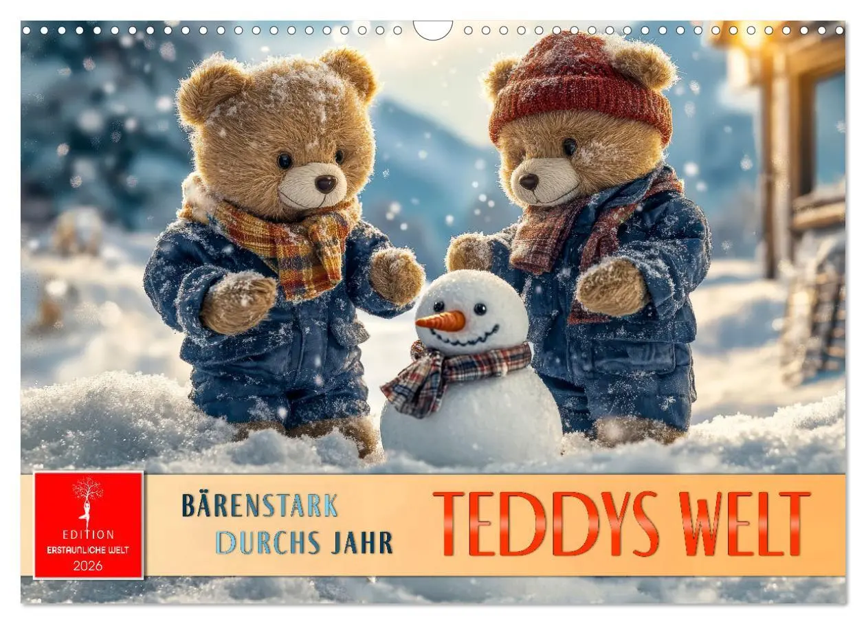 Cover: 9783457263716 | Teddys Welt - Bärenstark durchs Jahr (Wandkalender 2026 DIN A3...